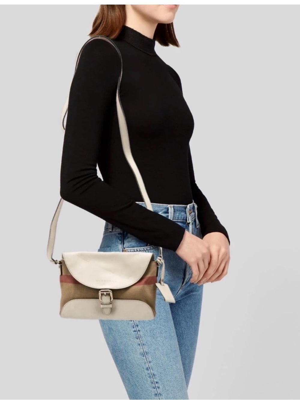 Burberry Canvas House Check Small Henham Crossbody Bag